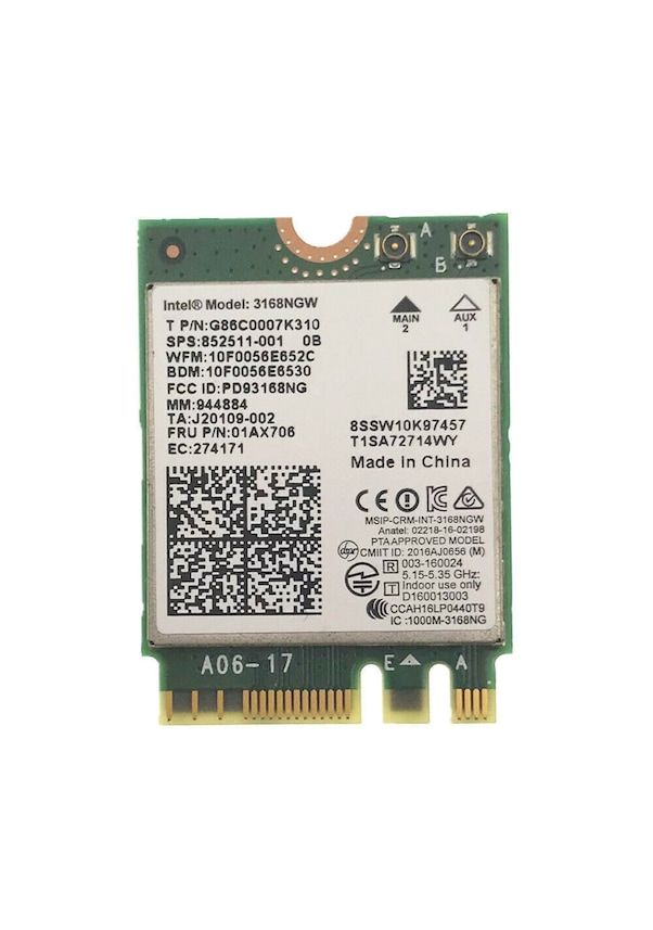 Acer Es1-532 5g Uyumlu Wirless Kart İntel 3168ngw 852511-001 863934-855 01ax706