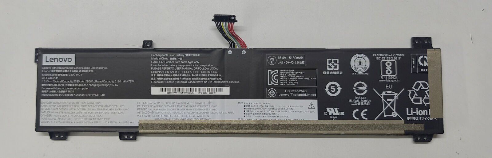 Lenovo 5-15IMH05H 5-15ARH05 5-15IMH6 5-15ITH6 5-15ACH6 5-15IMH6 Orijinal Batarya Pil L19C4PC1 L19M4PC1 L19M4PC1